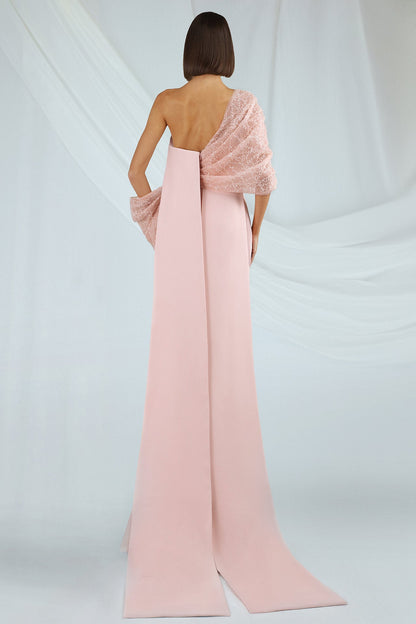 Strapless Draped Wrap Gown