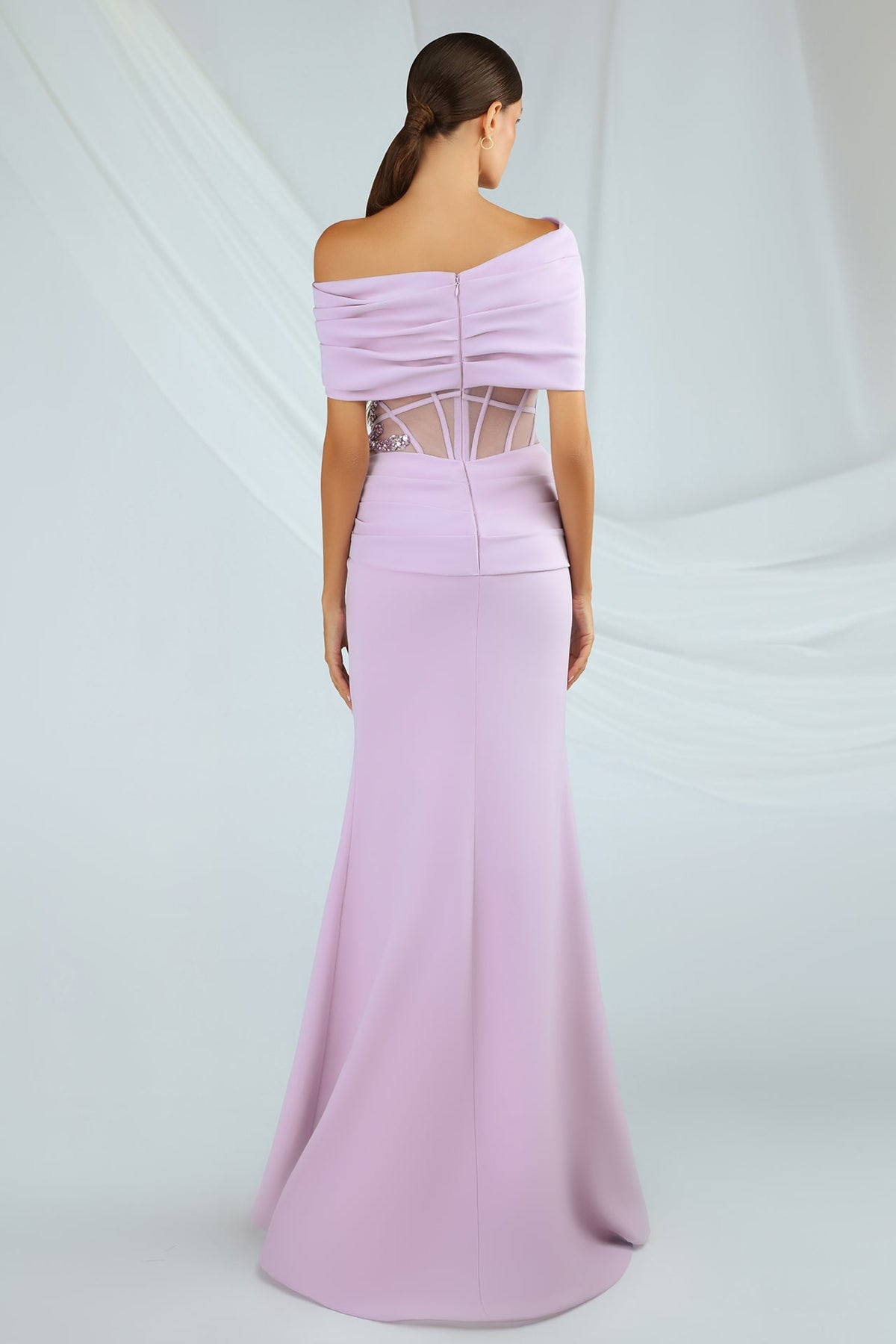 Off-Shoulder Corset-Waist Gown