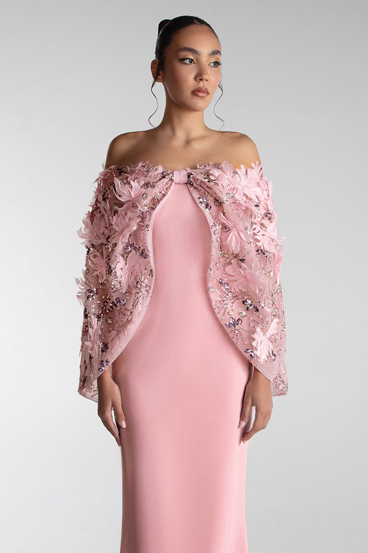 Cape-Cut Gown