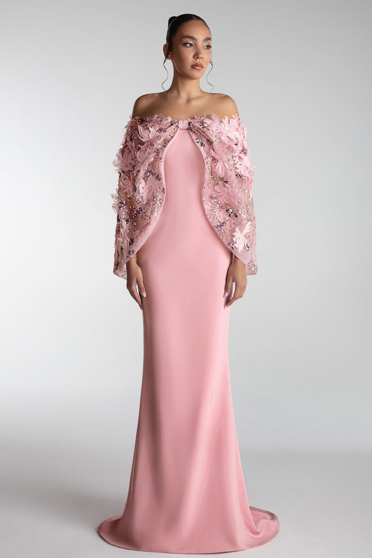 Cape-Cut Gown
