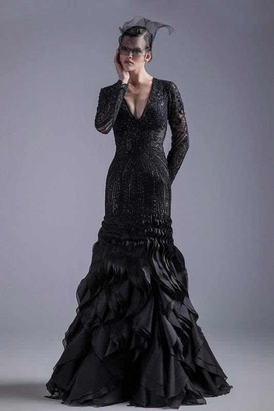 Black Mermaid Gown