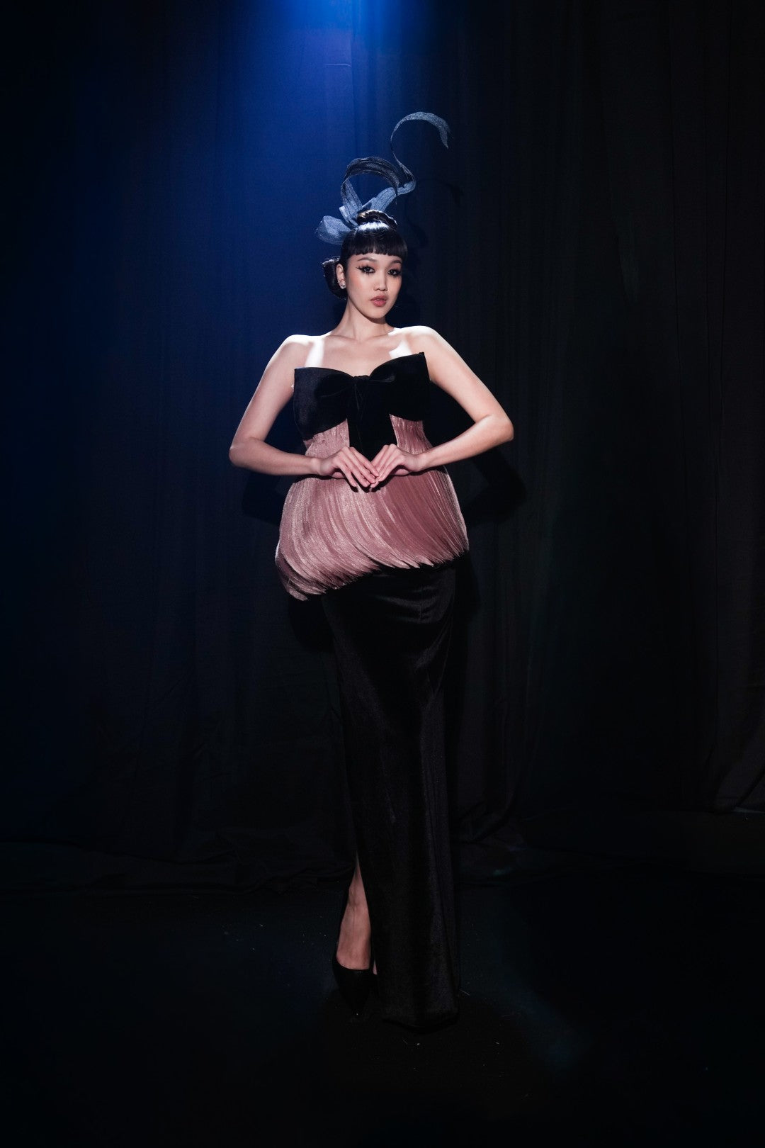 Strapless Bow Column Gown
