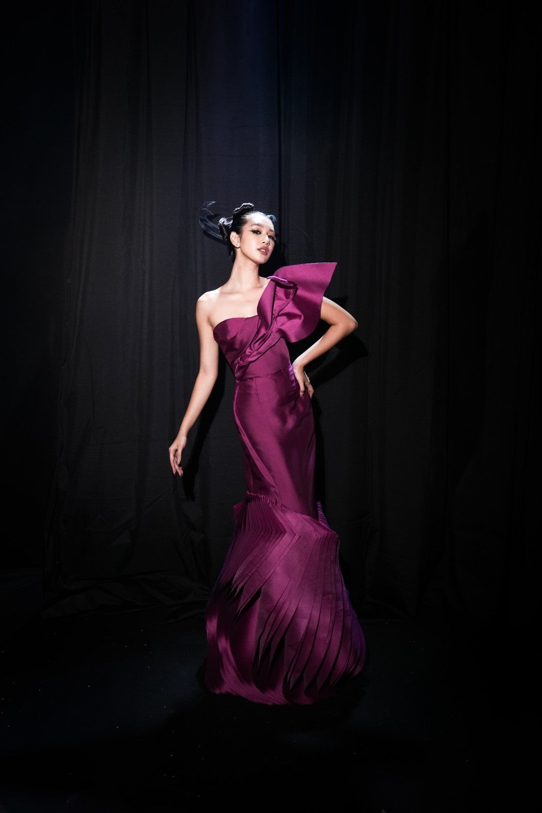 Asymmetric Bodice Gown
