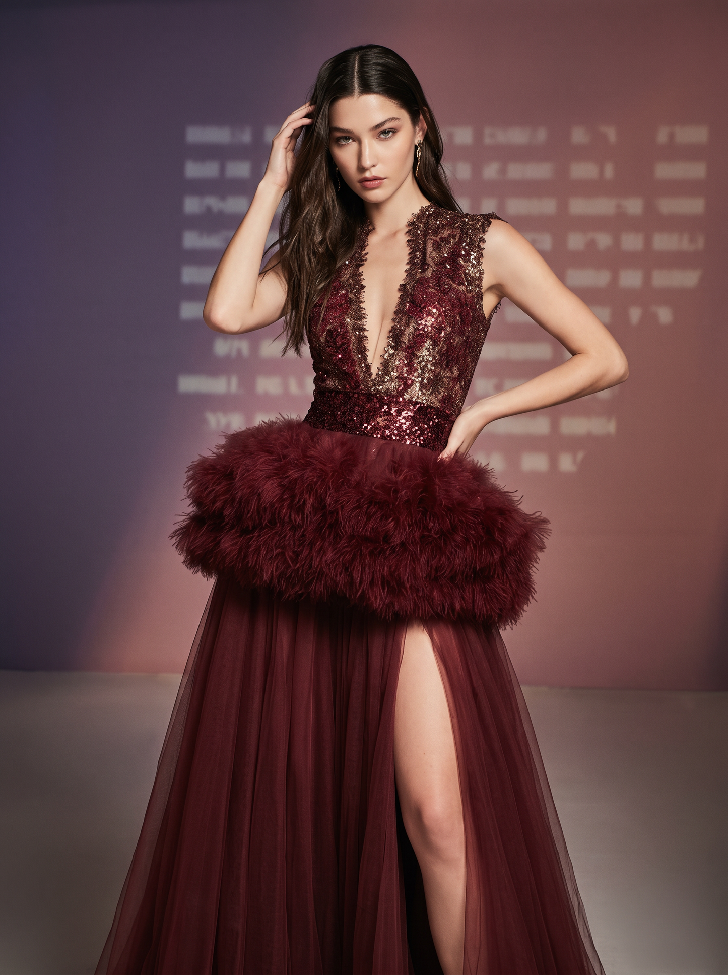 Sleeveless V-Neck Gown