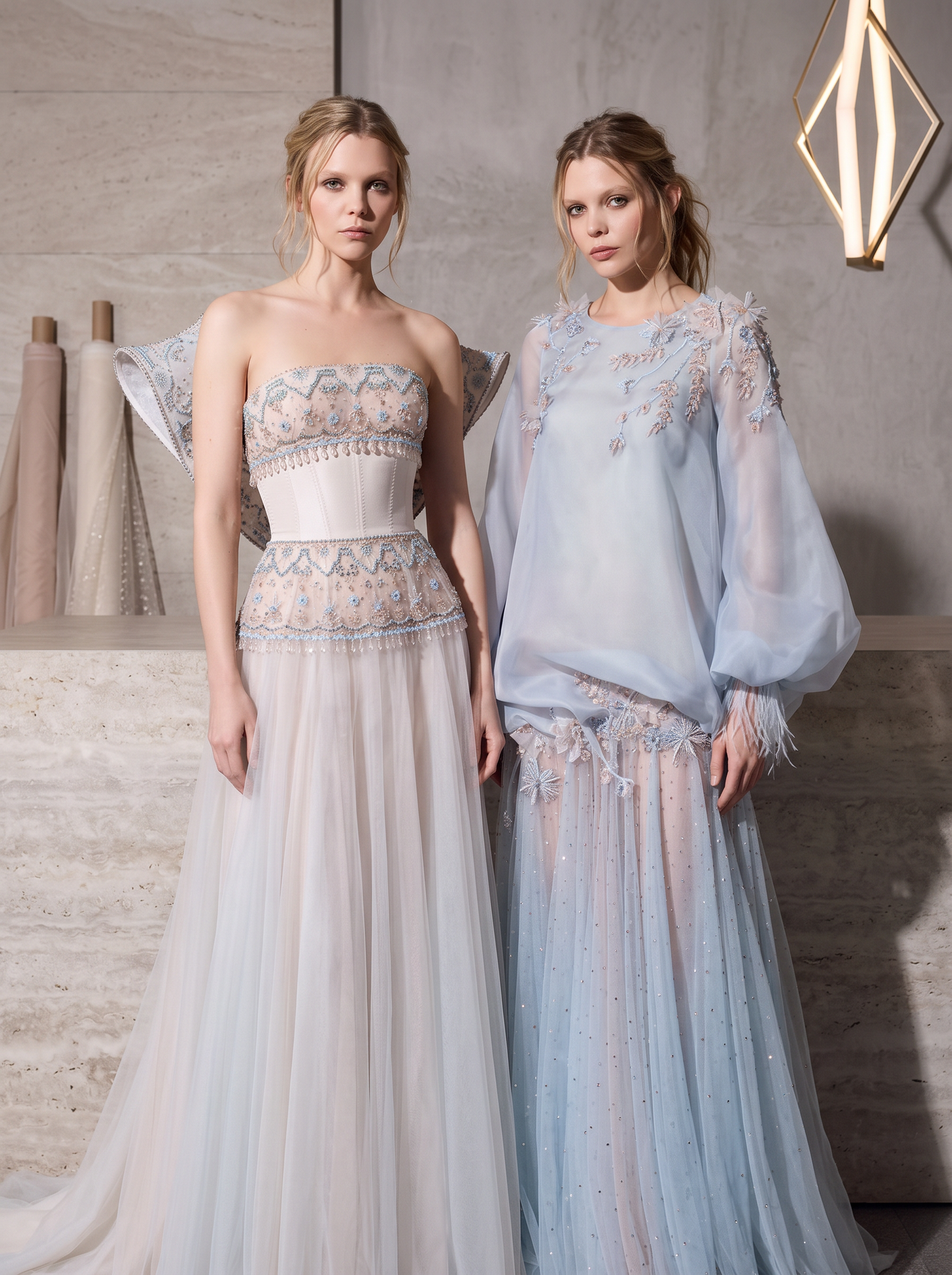 Long Sleeve Sheer Gown