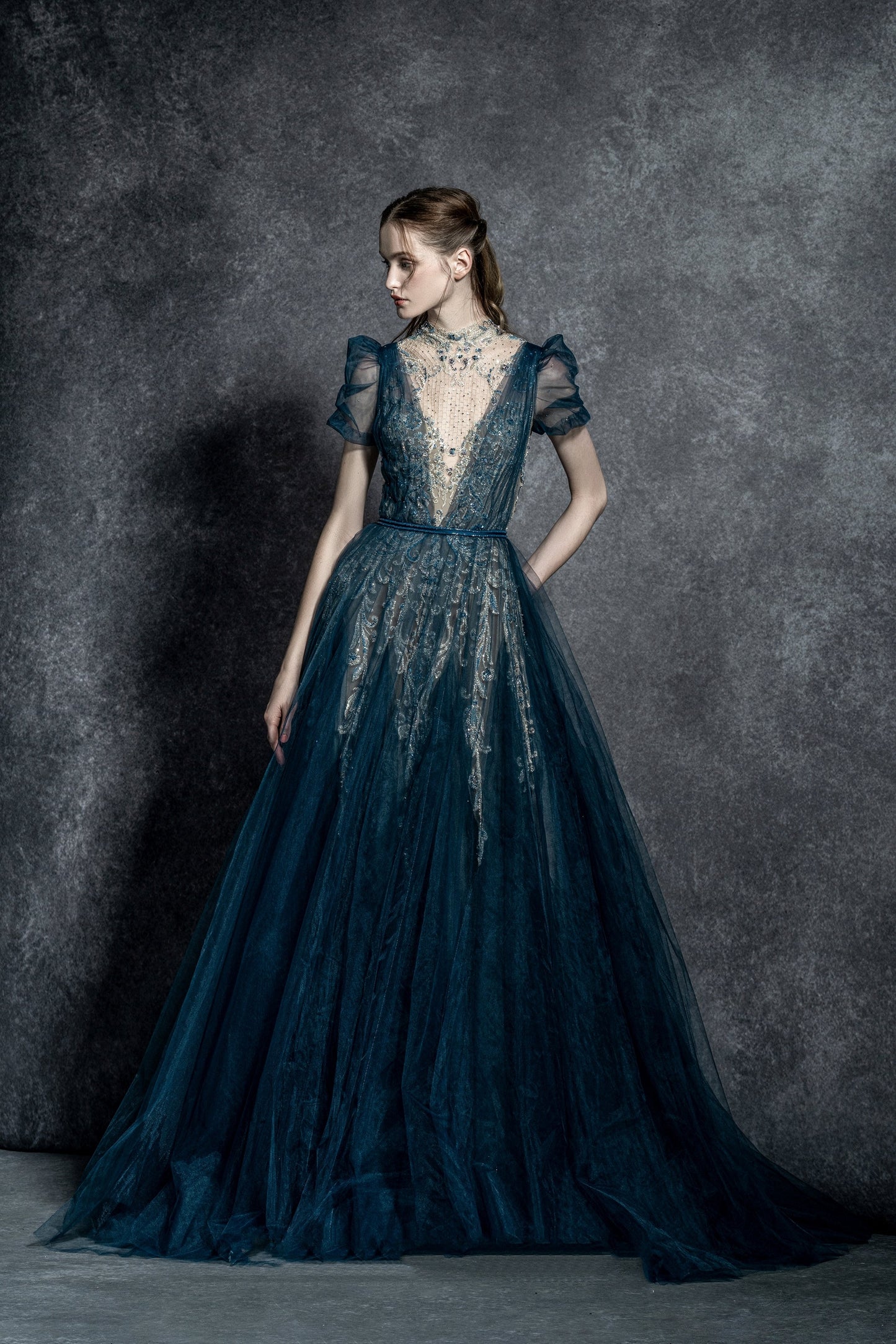 Queena Puff Sleeve Gown