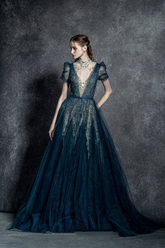 Queena Puff Sleeve Gown