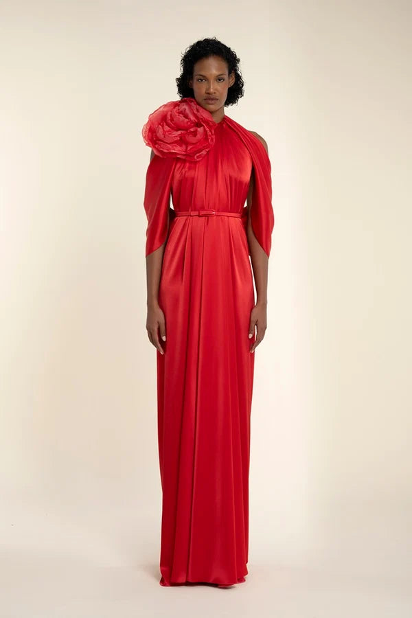 Draped Halter Neck Dress