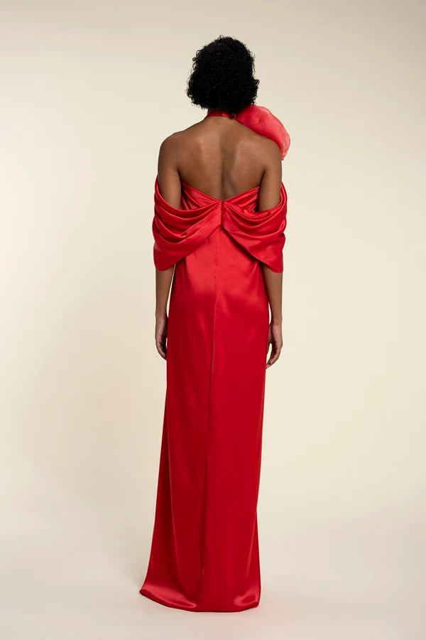 Draped Halter Neck Dress
