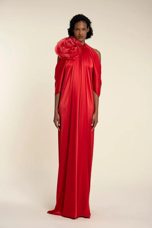 Draped Halter Neck Dress