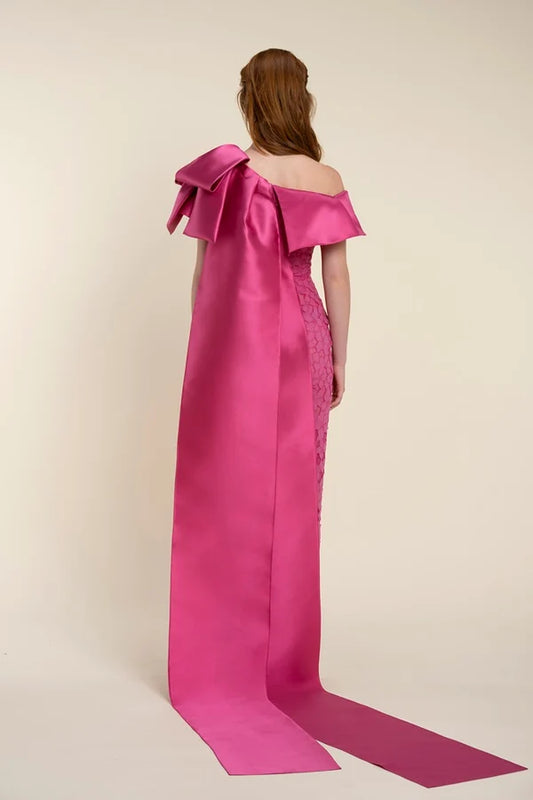 Draped Cape Floral Dress