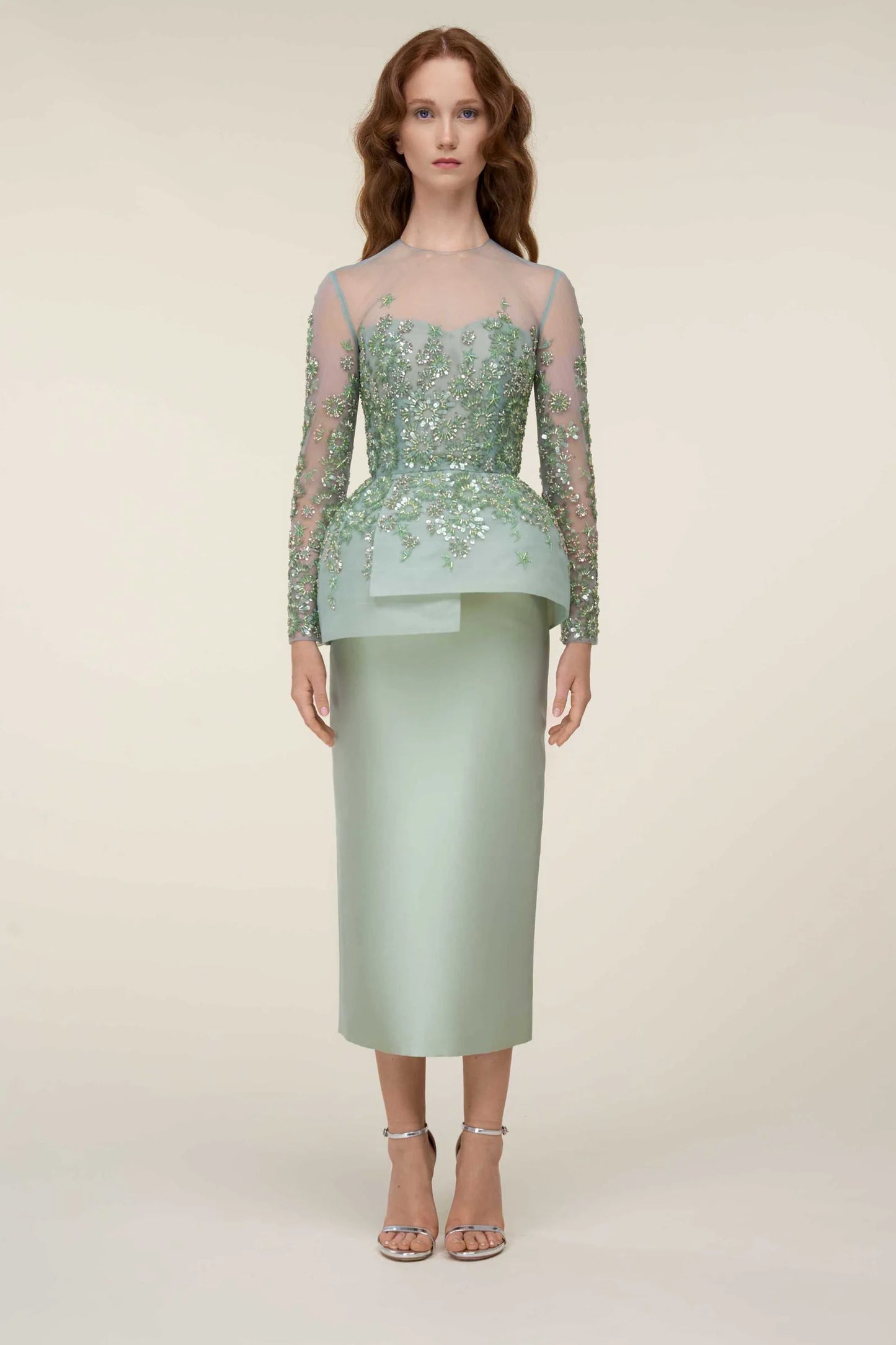 Long Sleeve Illusion Dress