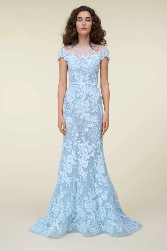 Cap Sleeve Lace Gown