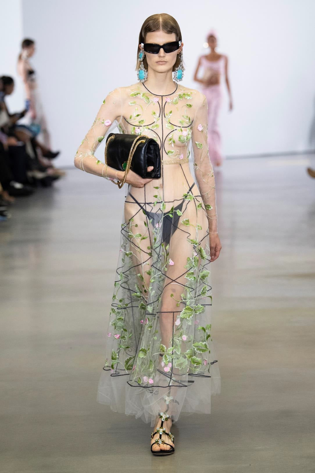 Sheer Applique Gown