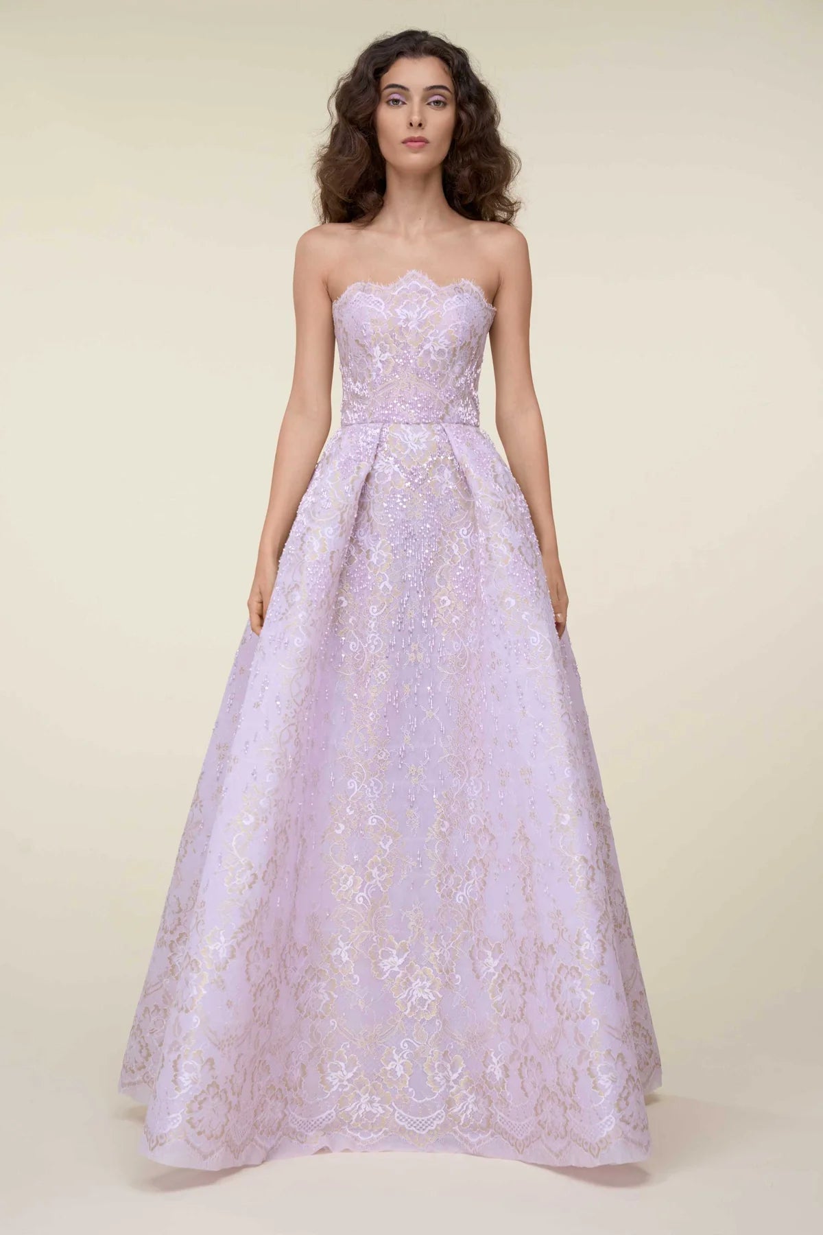 Voluminous Embroidered Gown