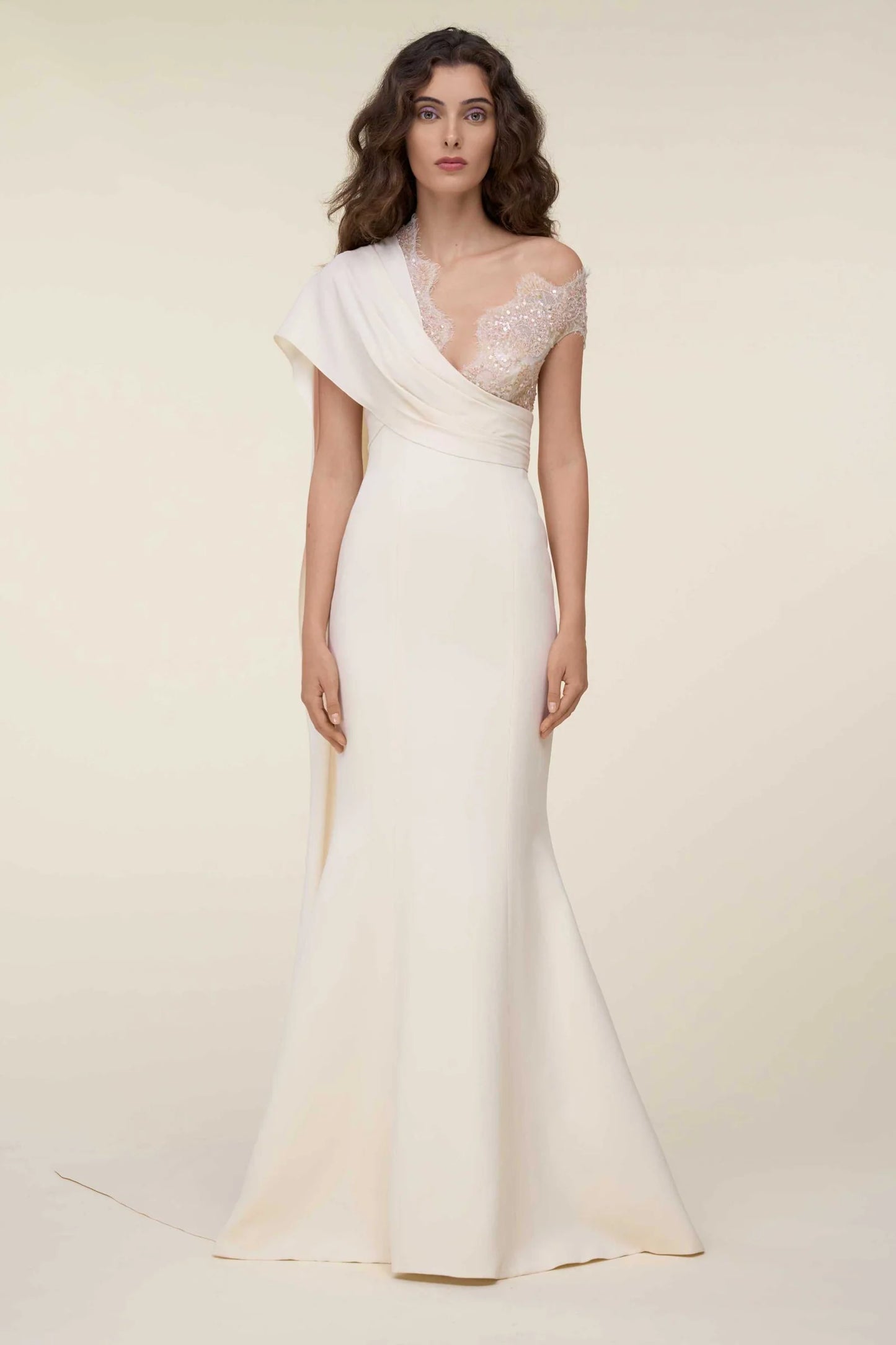 Asymmetrical Draped Gown