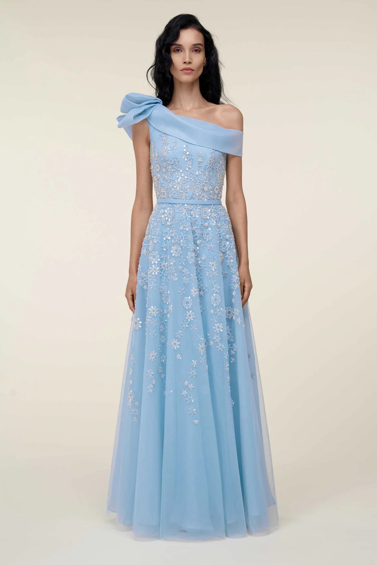 Off-Shoulder Embroidered Gown