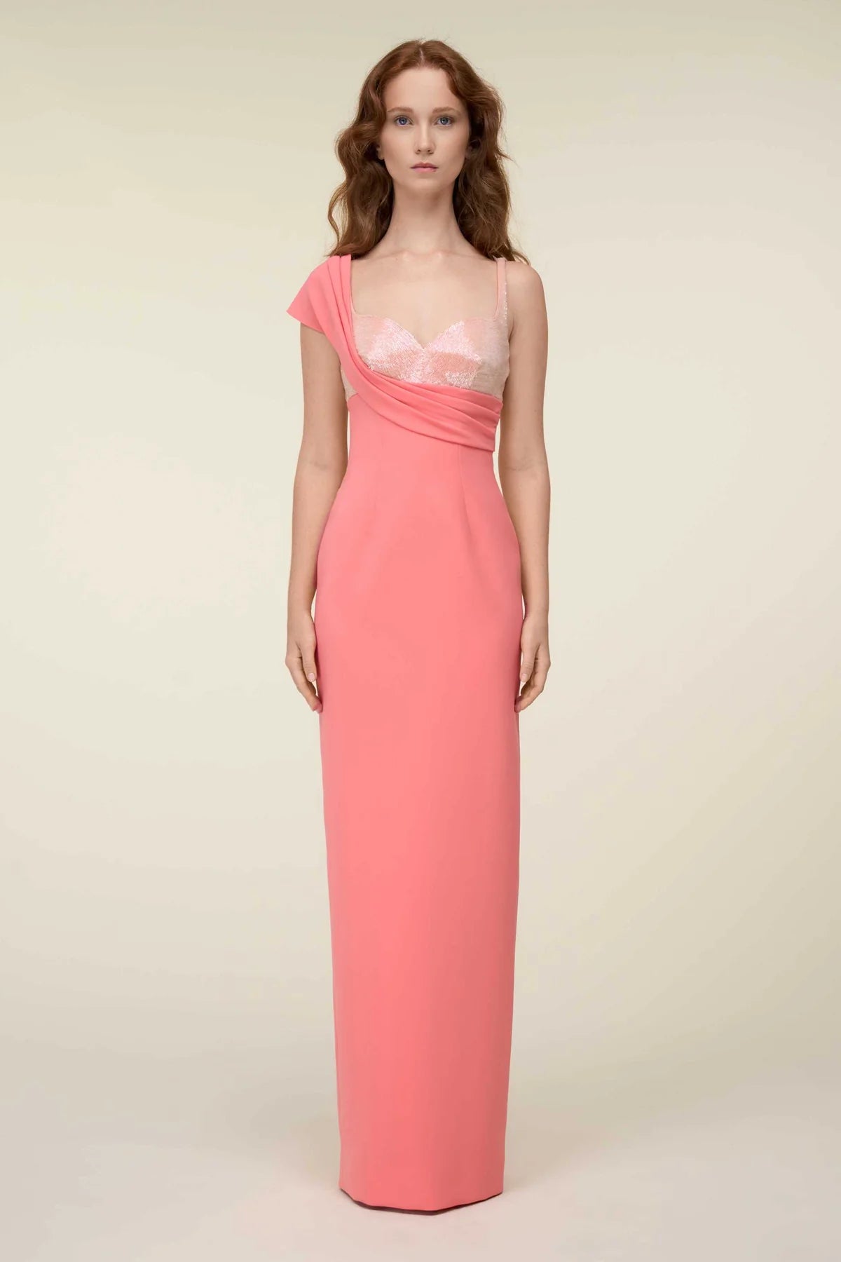 Draped Overlay Gown