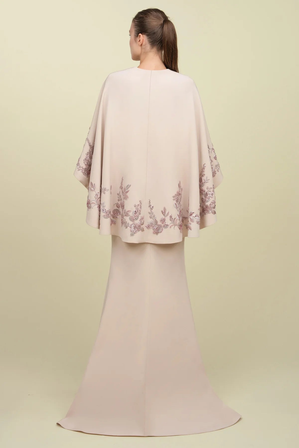 Cape Sleeve Mermaid Gown