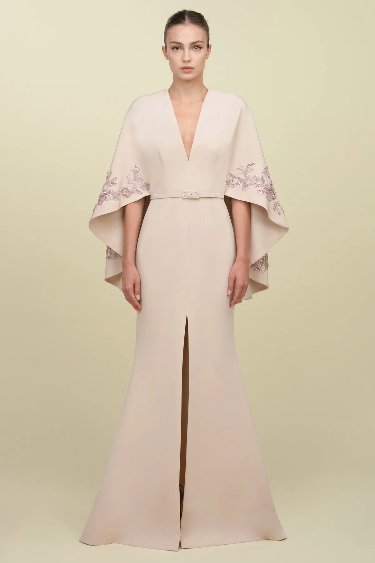 Cape Sleeve Mermaid Gown
