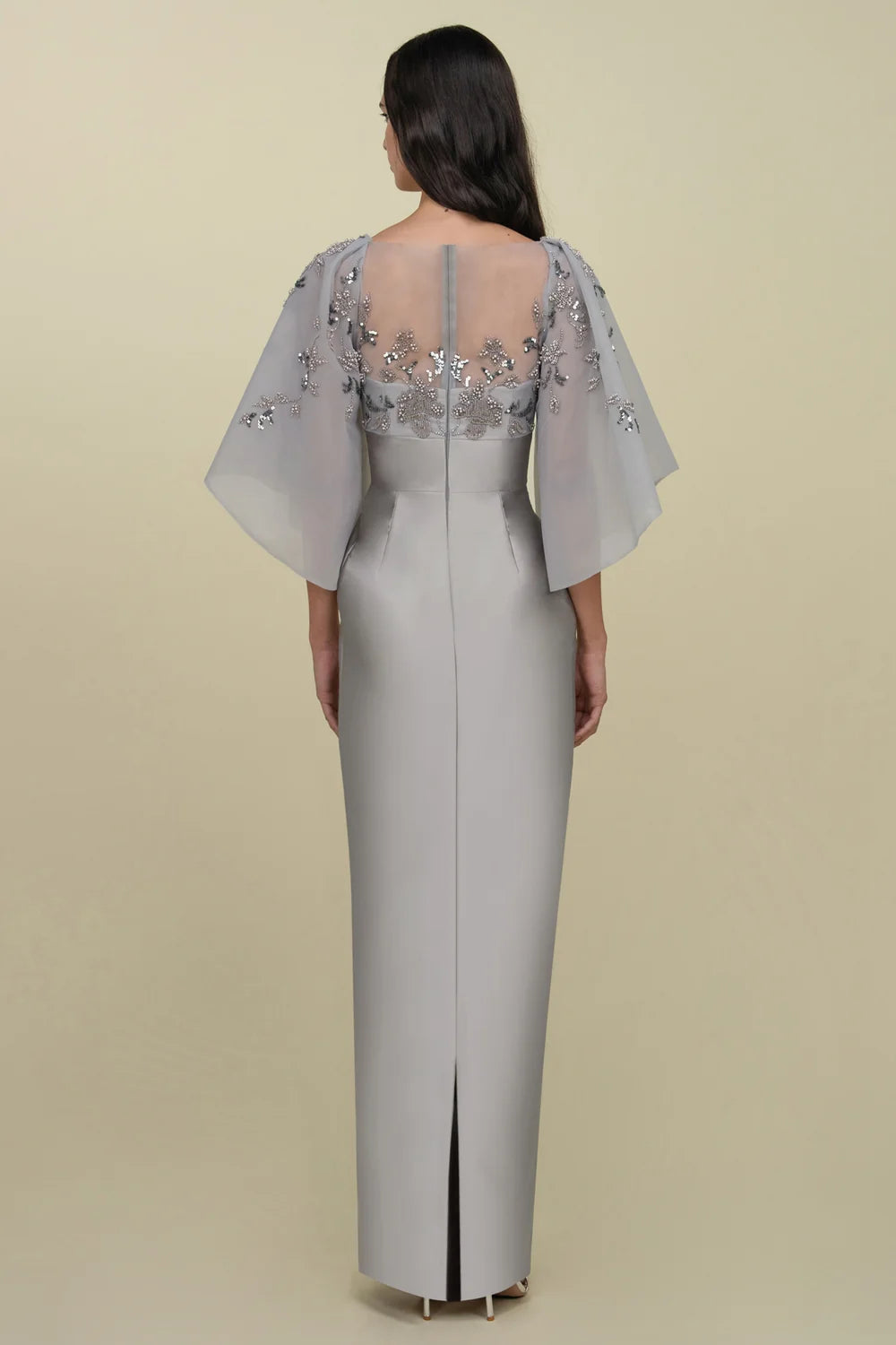 Tubino Gown With Beaded Bodice