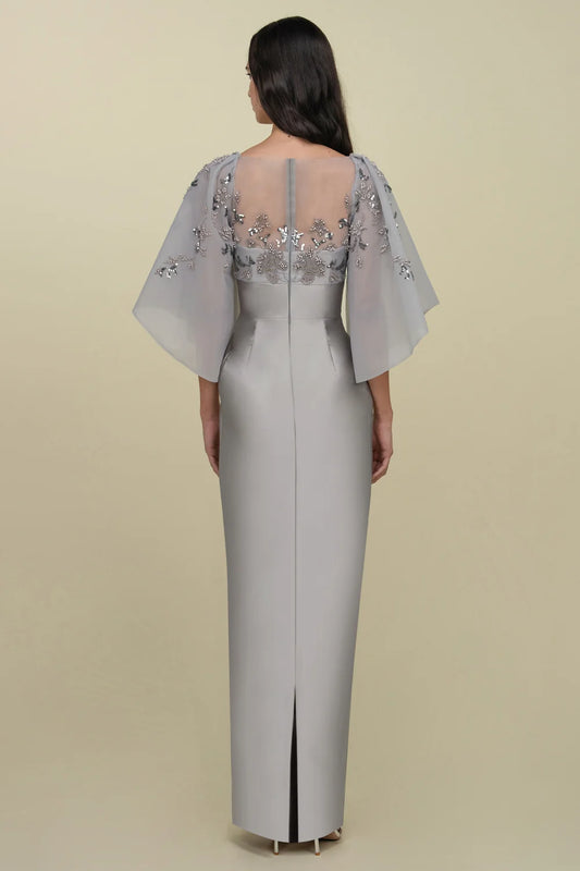 Tubino Gown With Beaded Bodice