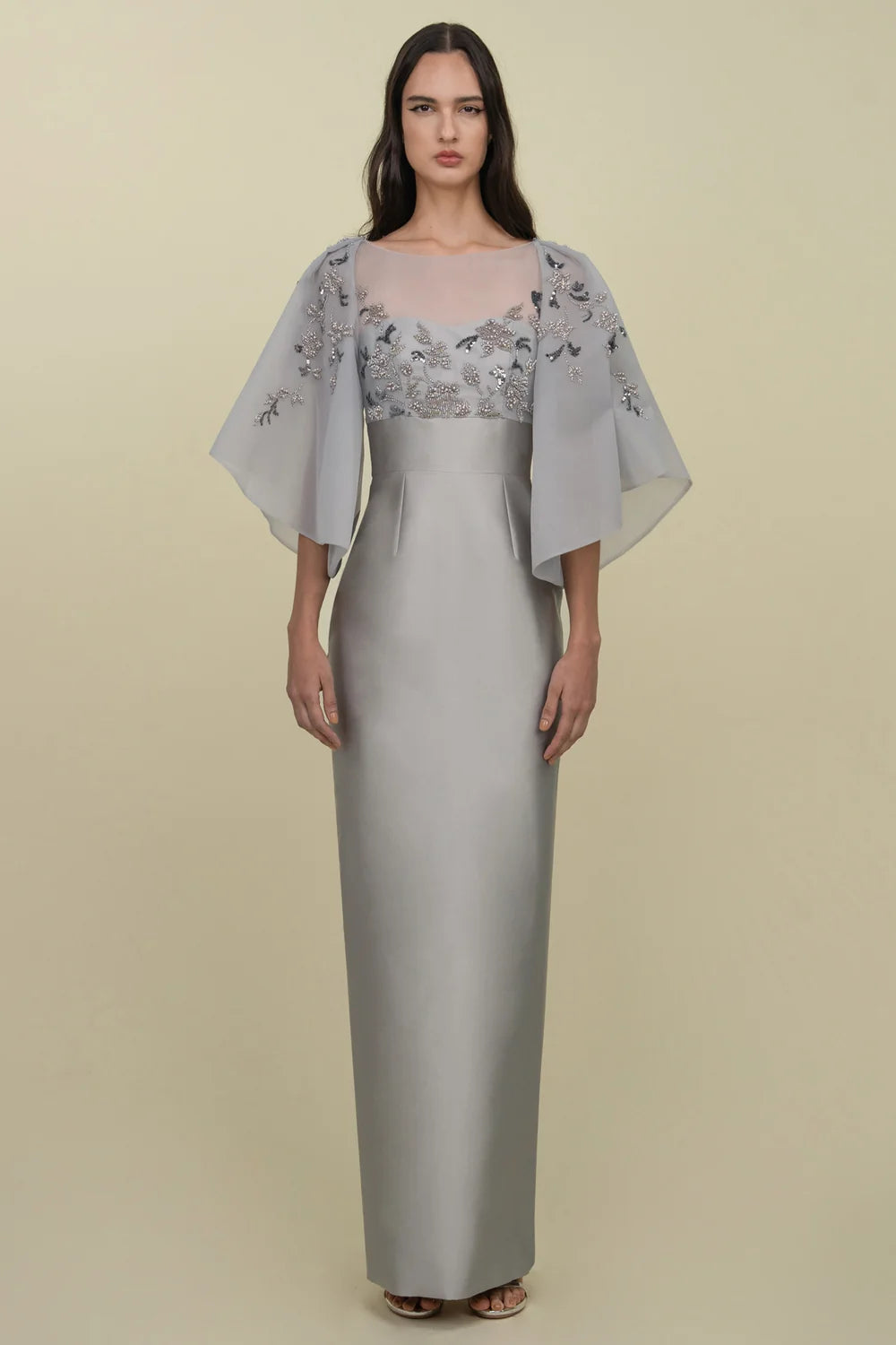 Tubino Gown With Beaded Bodice