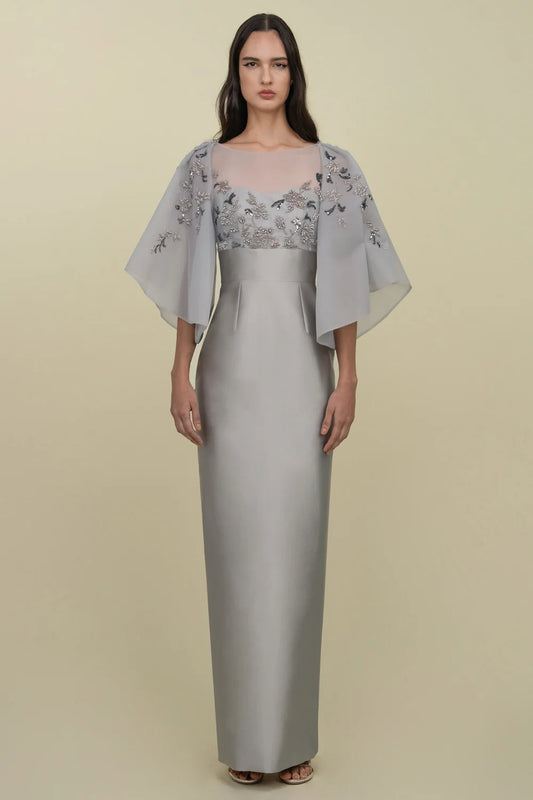 Tubino Gown With Beaded Bodice