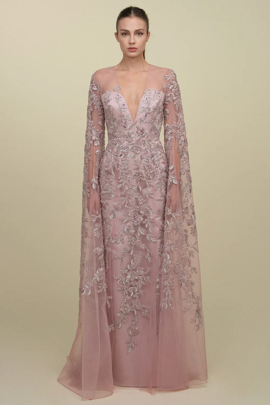 Fully Embroidered Mermaid Gown