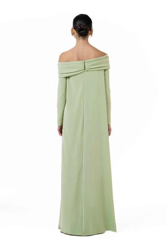 Draped Beaded Gown