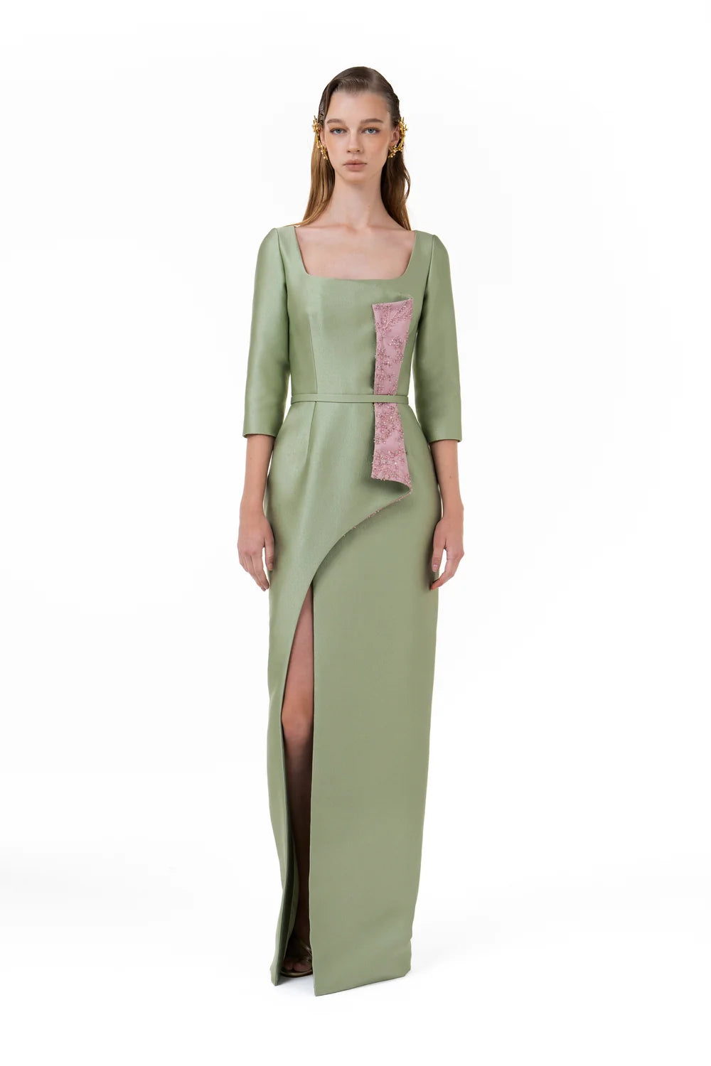 Long Sleeve Overlap Dress