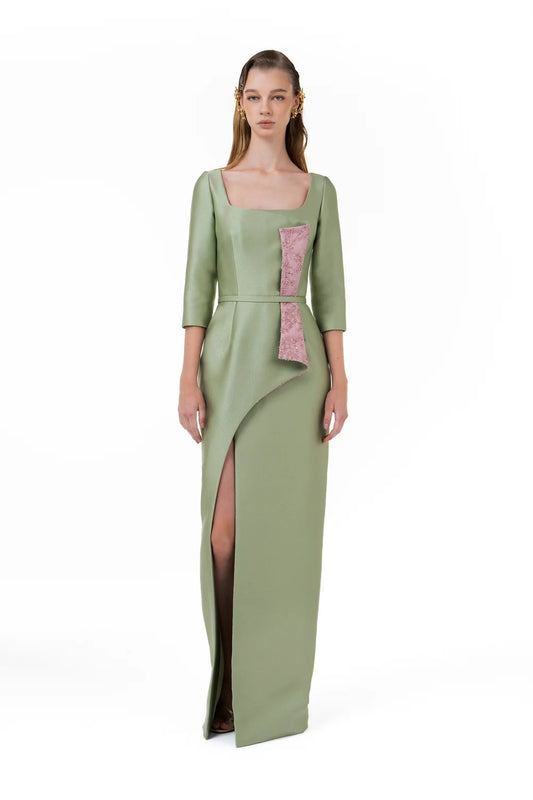 Long Sleeve Overlap Dress