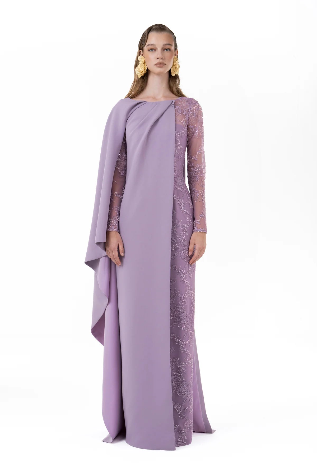 Asymmetrical Draped Gown