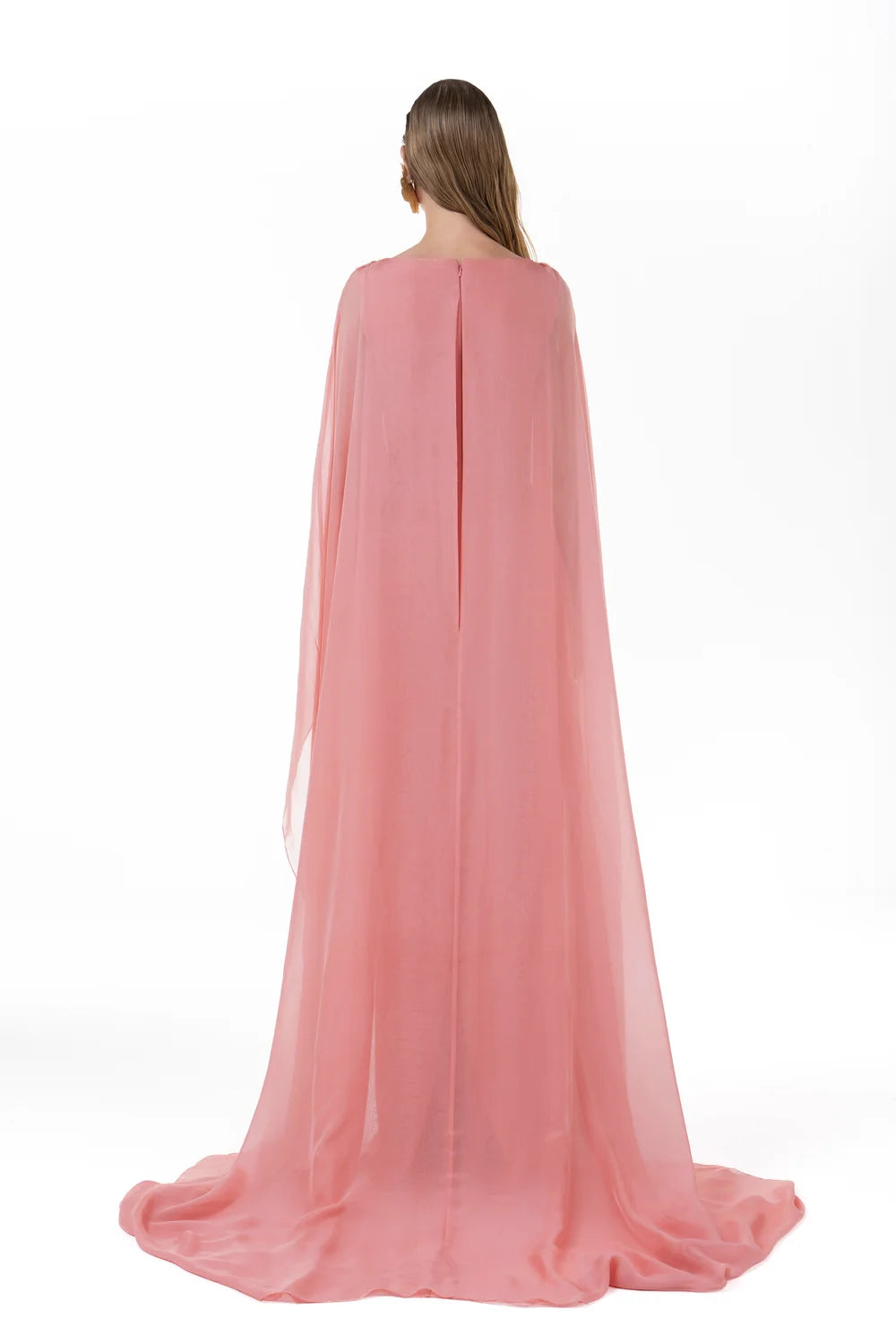 Tubino Gown with Chiffon Cape