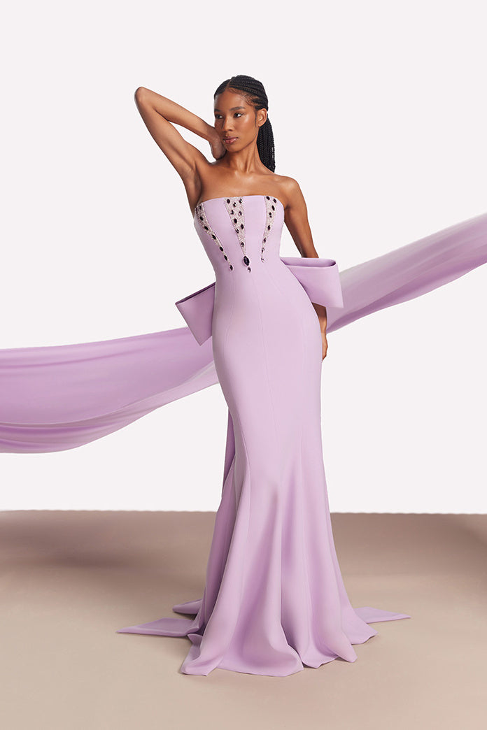 Jeweled Back-Bow Gown