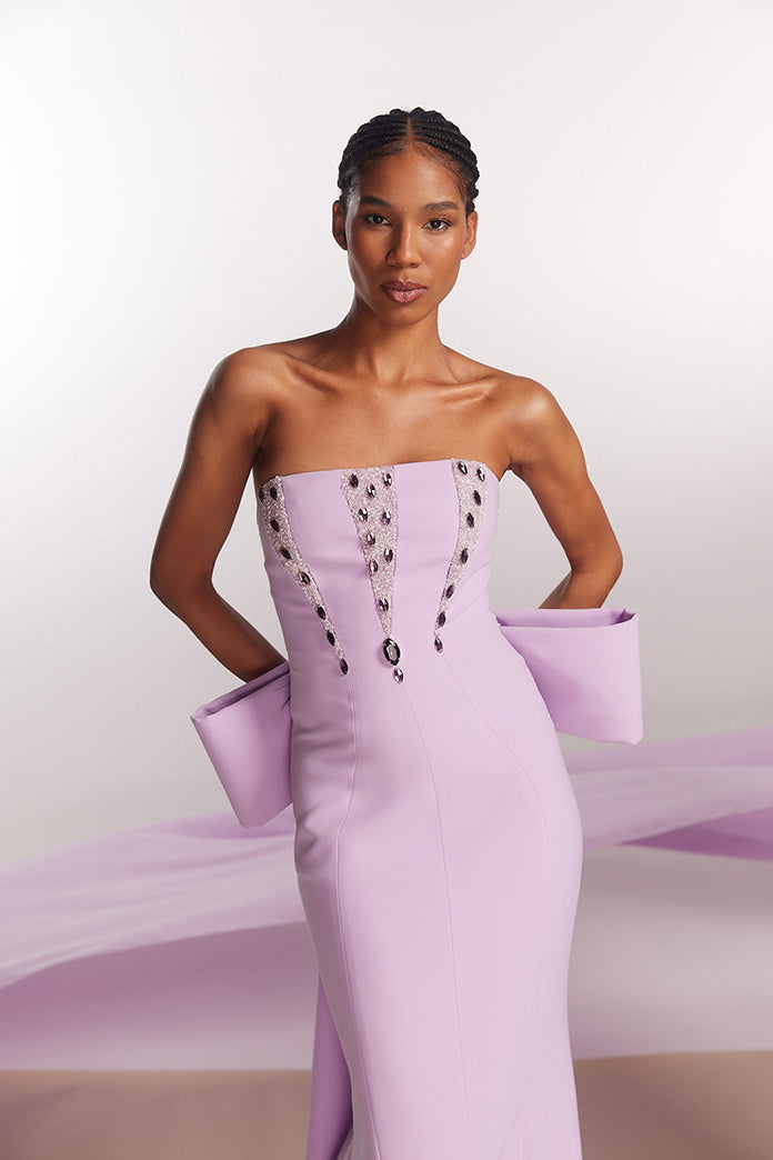 Jeweled Back-Bow Gown