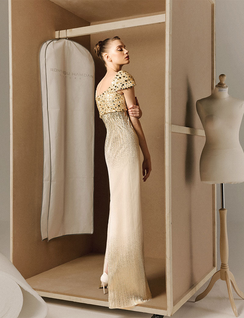 Gown with Beaded Bolero