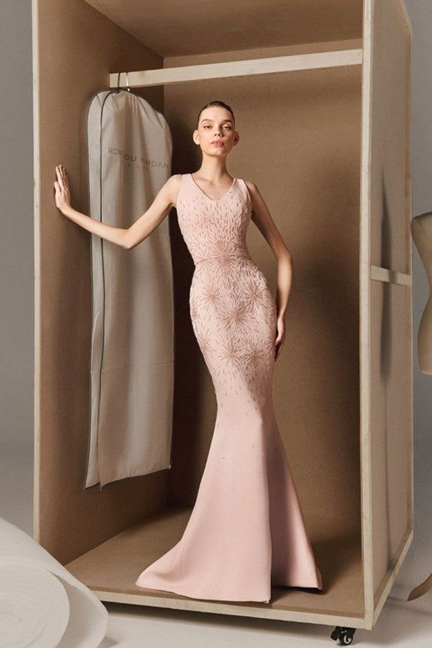 Embroidered Mermaid Gown