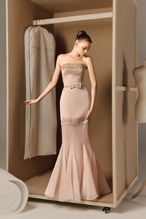 Strapless Gown with Flared Hem