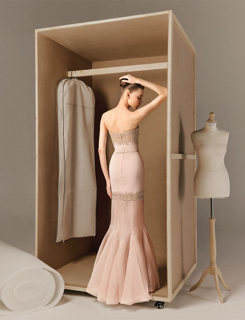 Strapless Gown with Flared Hem