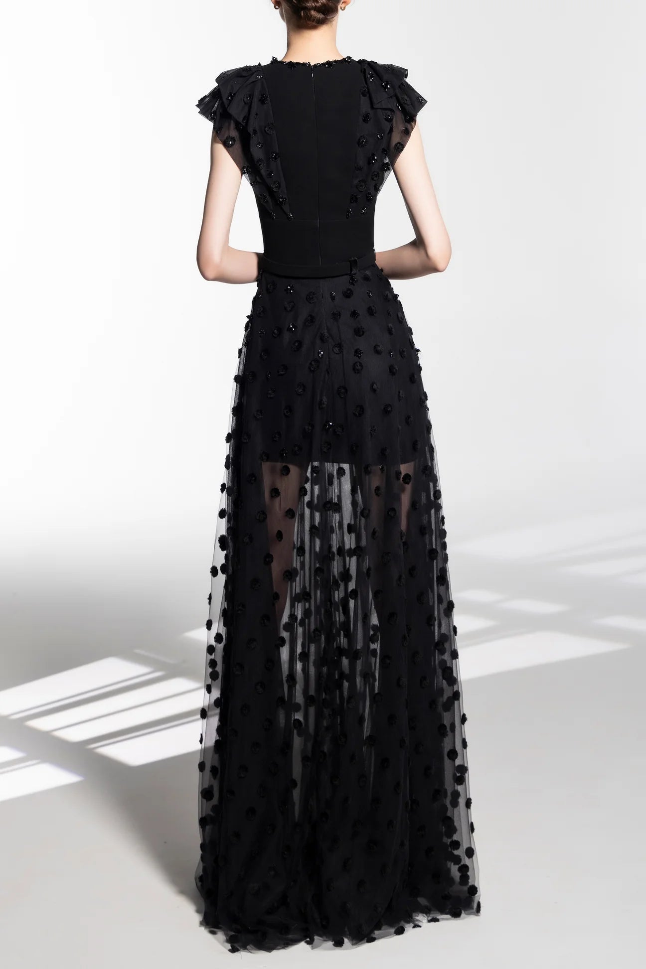 Polka Dot Beaded Gown