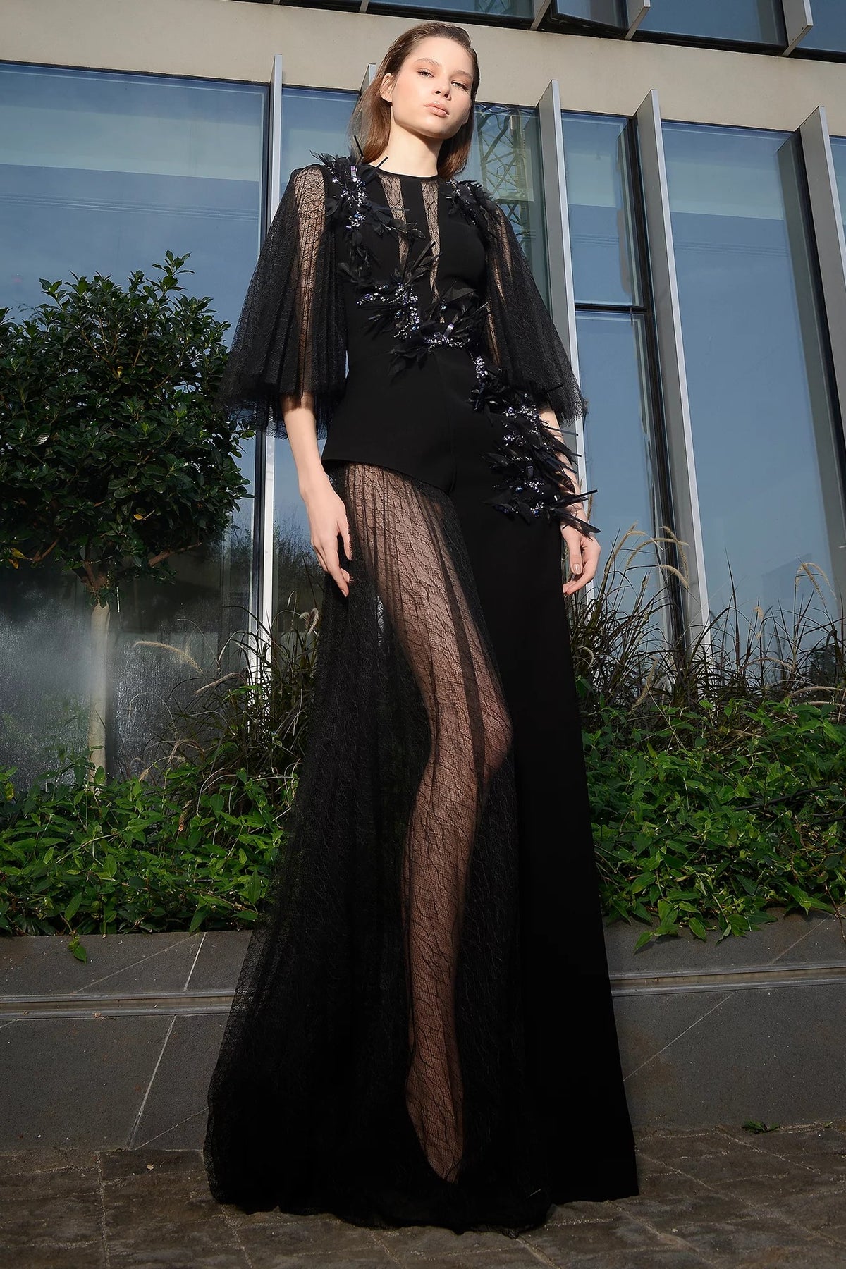Layered Tulle Gown