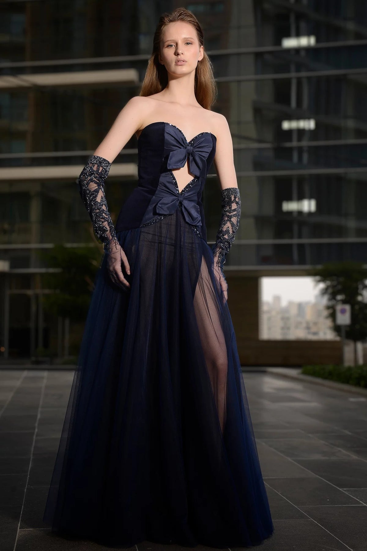 Strapless Bow Gown
