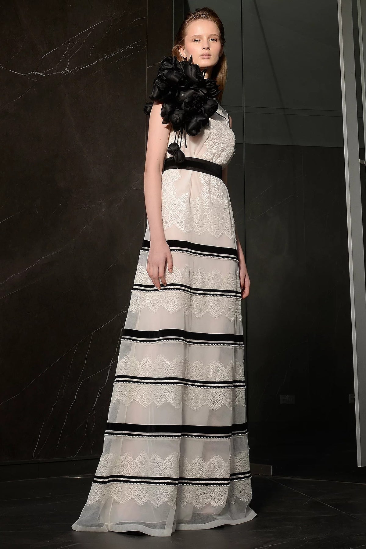 Sleeveless Lace A-Line Gown