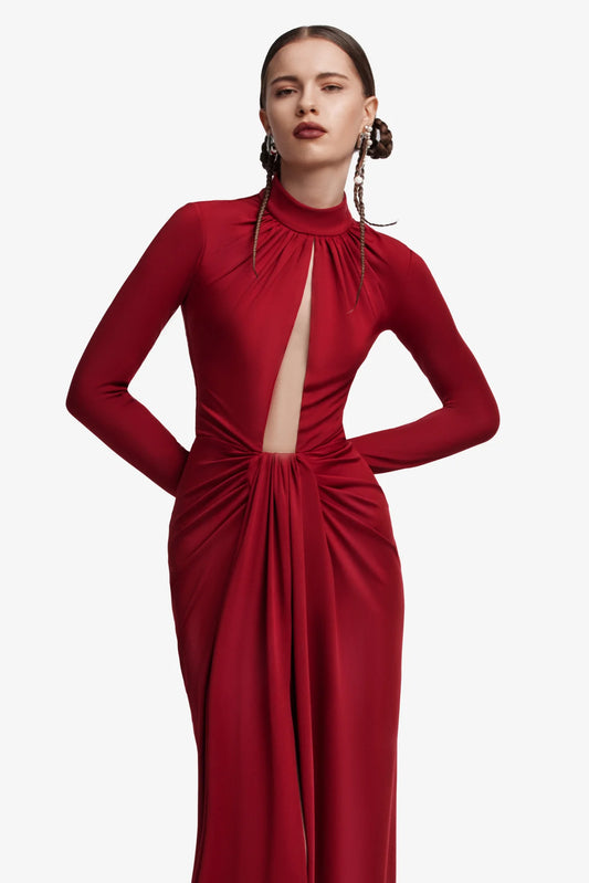 Jersey Pleated Gown