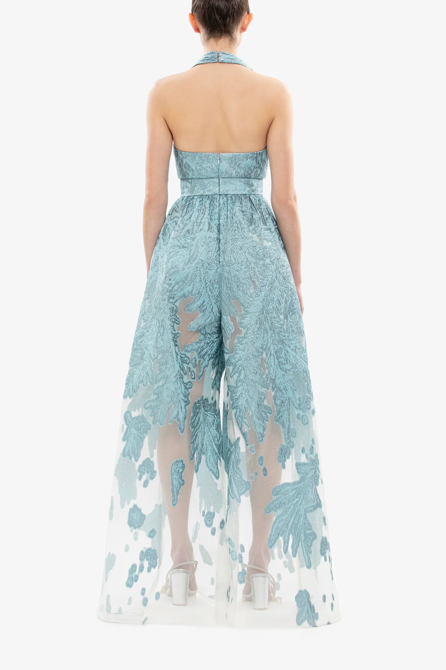 Sleeveless Brocade Jumpsuit