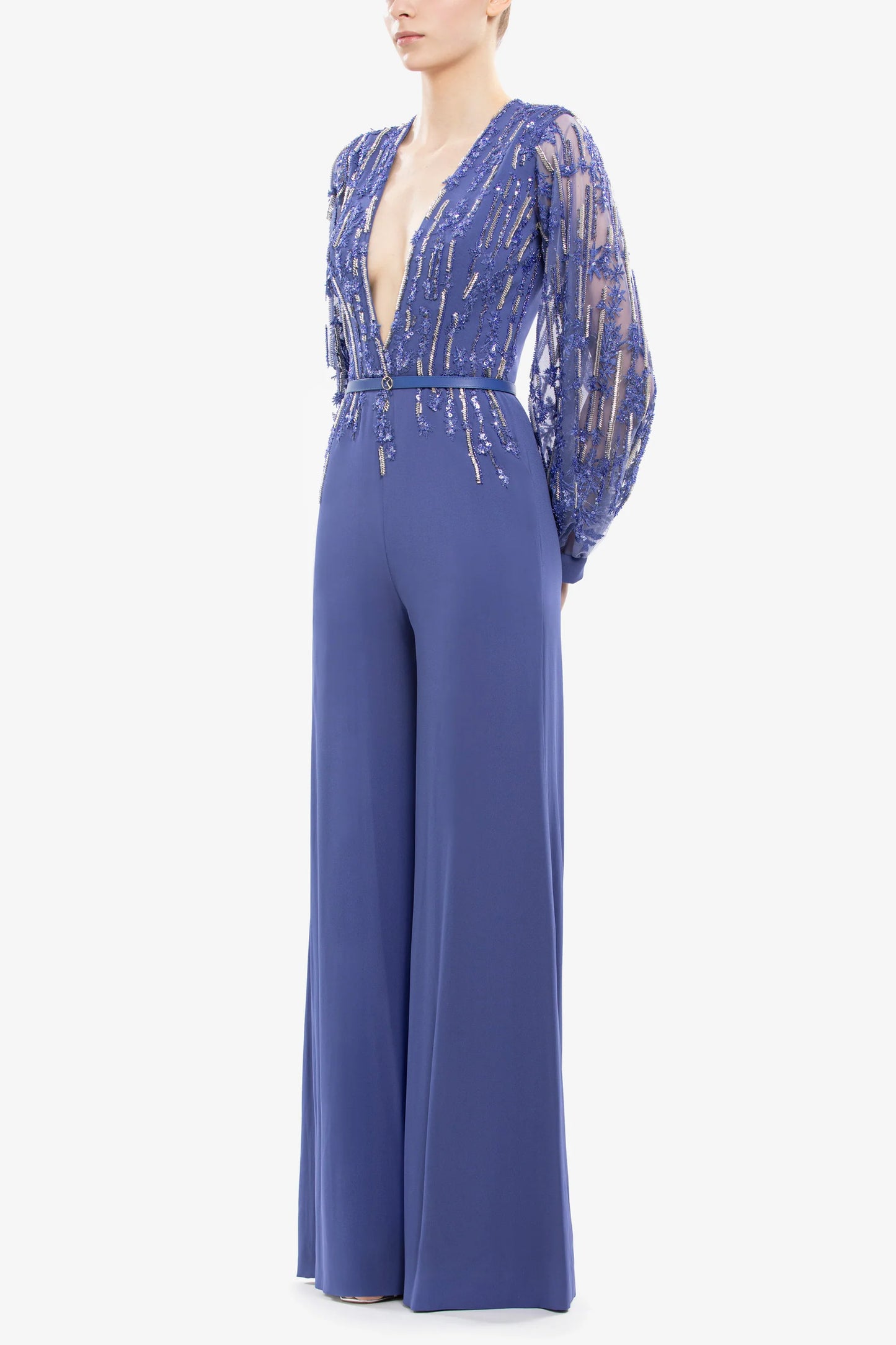 Long Sleeve Beaded Jumpsuit