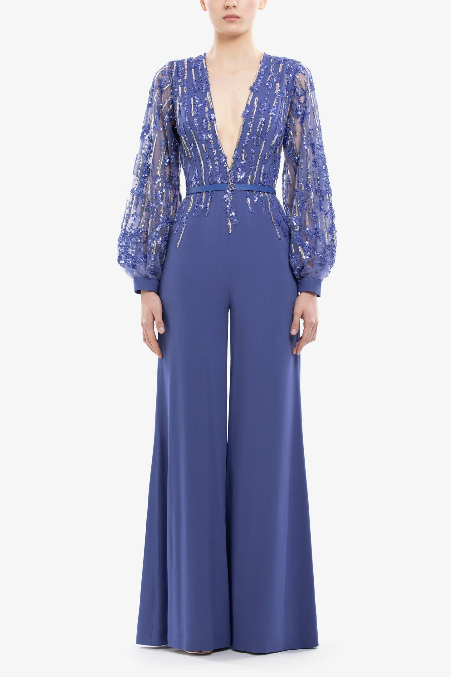Long Sleeve Beaded Jumpsuit