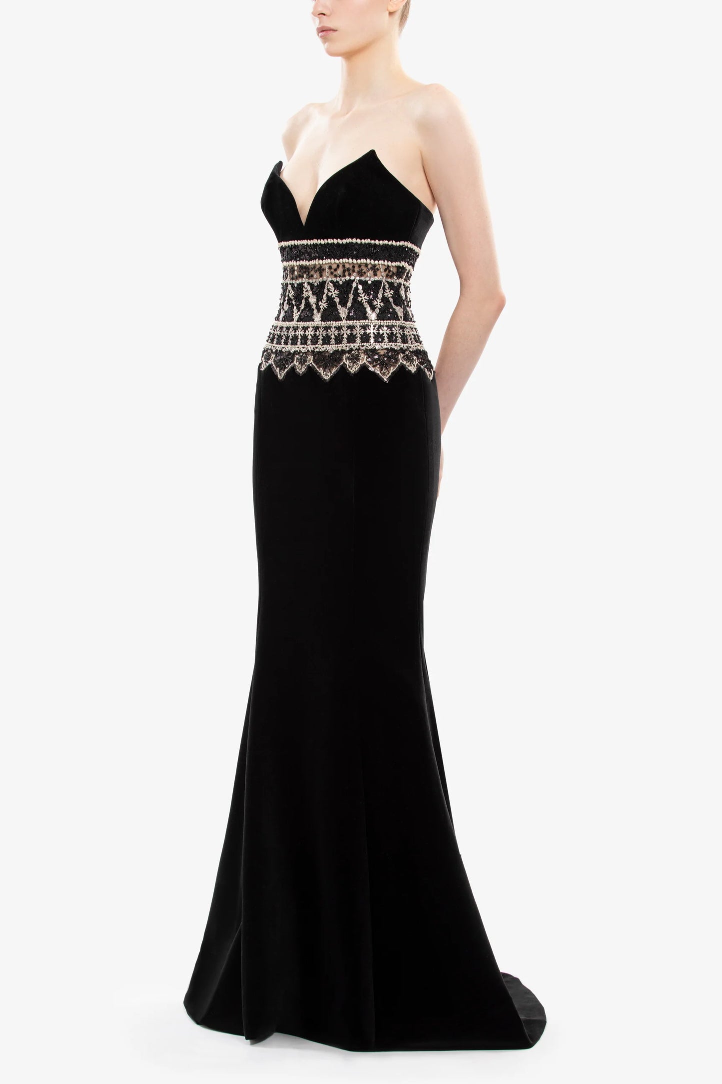 Strapless Embroidered Dress