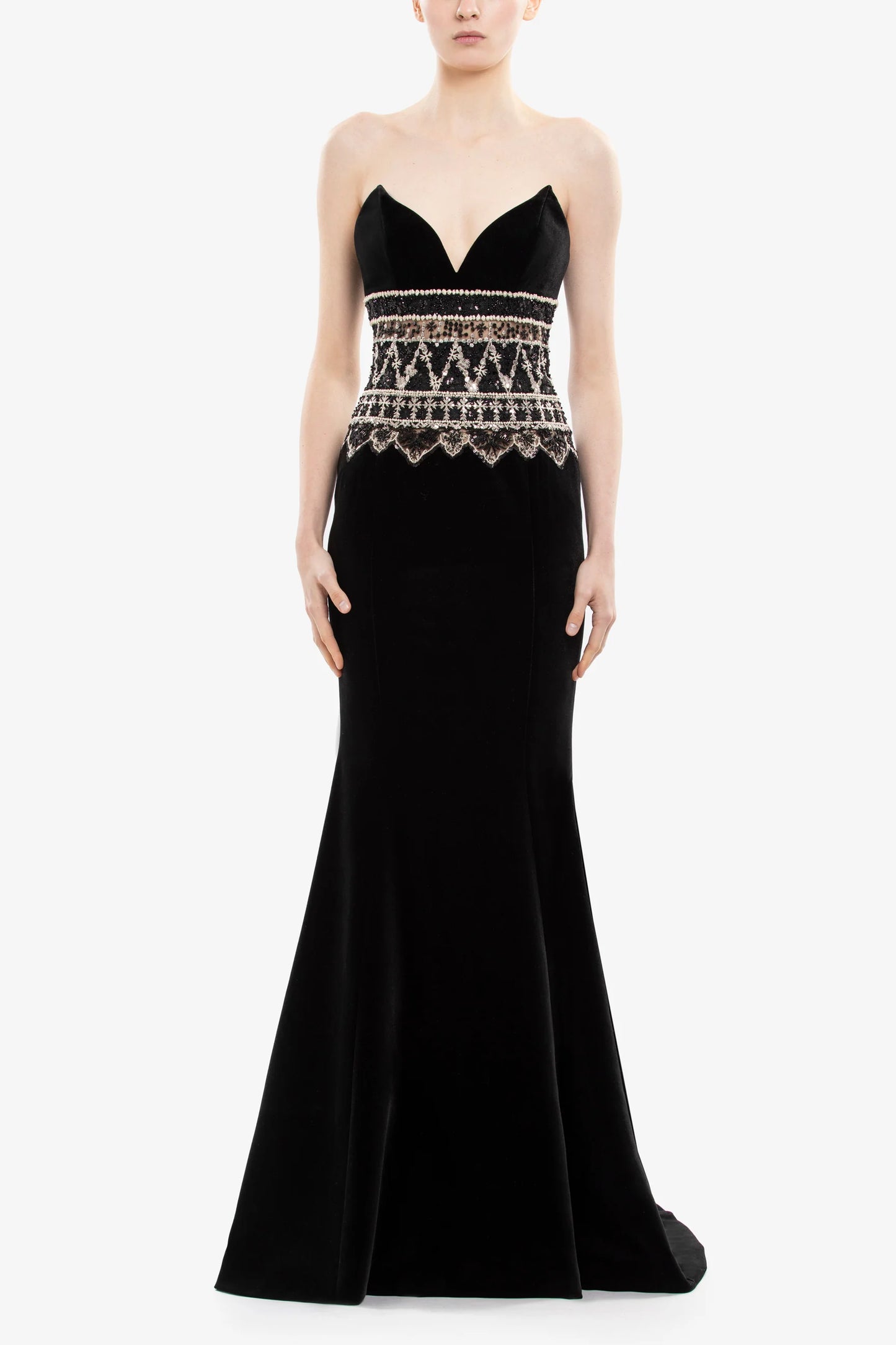 Strapless Embroidered Dress